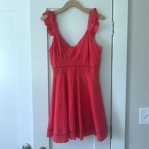 BB Dakota red dress eyelet detail size 4 - Perfect spring dress